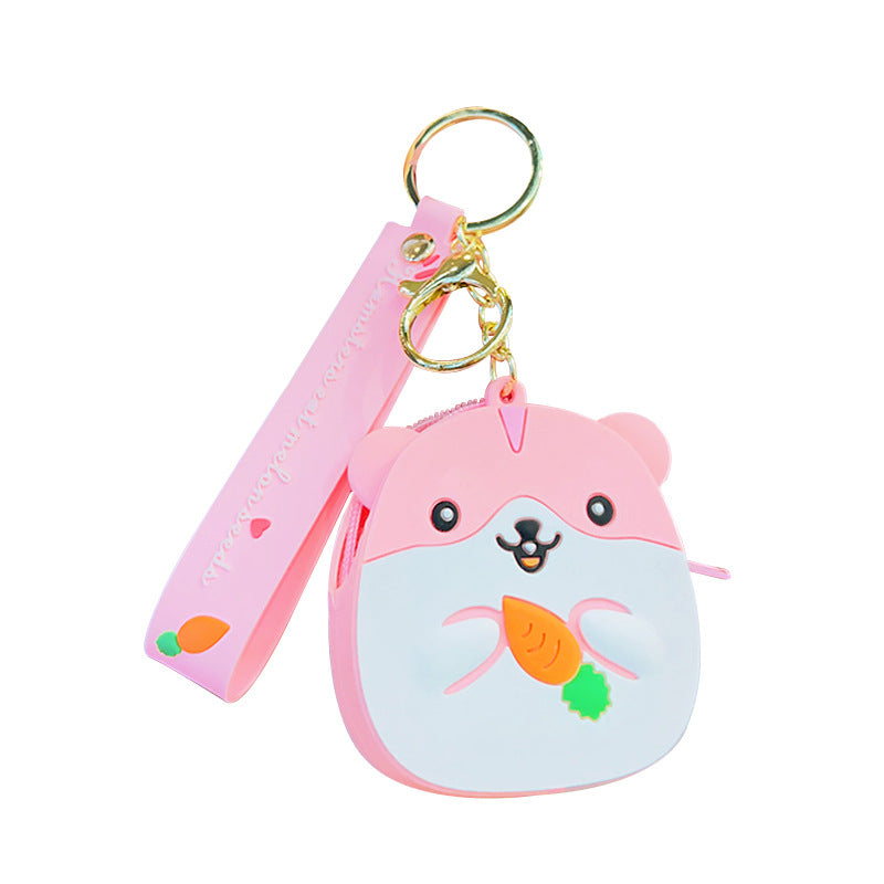Wholesale Hamster Mini Silicone Coin Purse Keychain